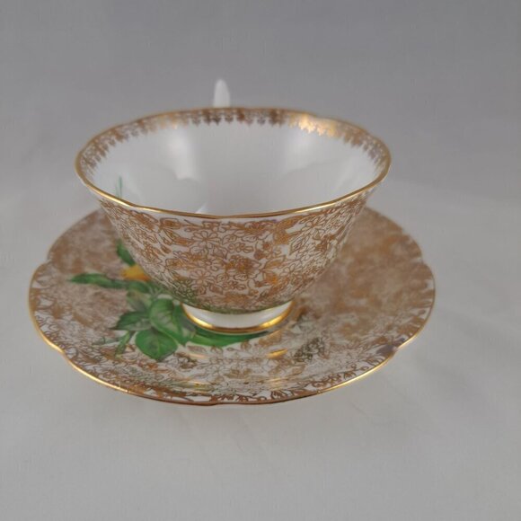 Collingwoods Wide Mouth Golden Rose Tea Cup & Saucer - Picture 2 of 16